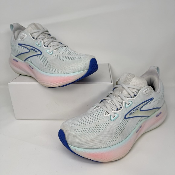 Brooks Glycerin GTS 22 Running Shoes Womens 8.5 D White Limpet Shell Amparo Blue - Picture 3 of 11